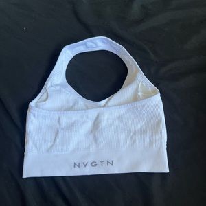 nvgtn White Limitless Ribbed Seamless Halter Bra